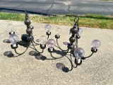Pair of Wood and Metal Chandeliers