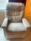 La-Z-Boy Cream Leather Chair and Ottoman