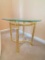 Brass with Glass Top End Table