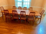 Nice Otmar Teak Wood Dining Table and 10 Chairs