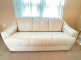 Cream Leather Couch