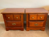 Pair of Broyhill Vintage Wooden Night Stands