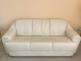 Cream Leather Couch