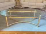 Brass with Glass Top Coffee Table