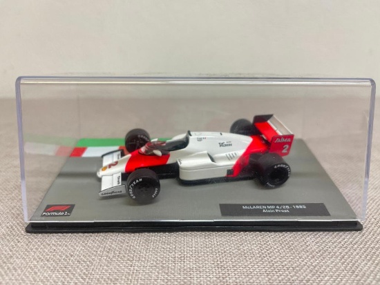 McLaren Formula 1 MP 4 / 2B 1985 Die Cast Car Signed by Alan Prost