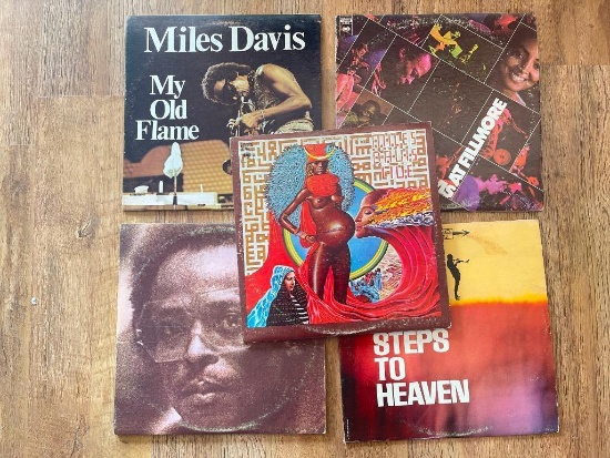 Collection of 5 Miles Davis Vinyl Record Albums