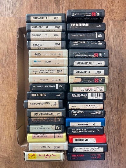 Collection of Vintage 8-Tracks Tapes
