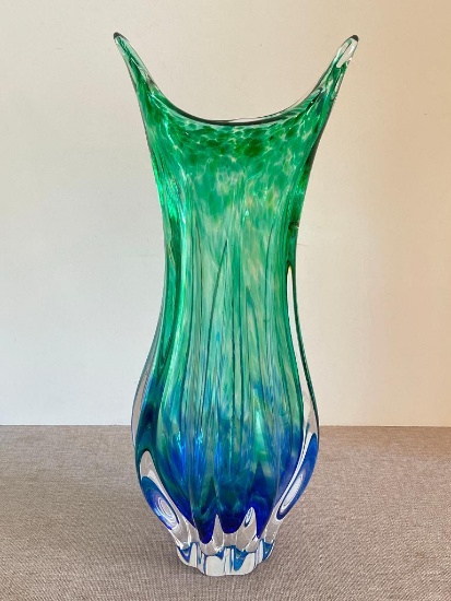 Tall Art Glass Vase