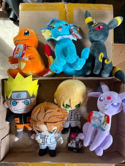 Group of Pokemon and Vampire Knight Plush Figures