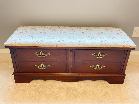Vintage Padded Top Lane Cedar Chest