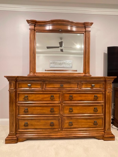 Raymour and Flanigan Wooden Dresser with Mirror