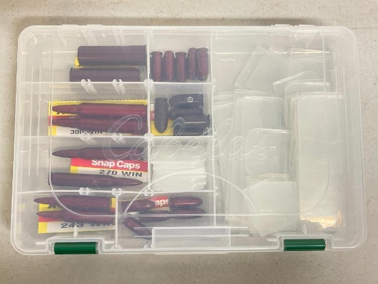 Group of Snap Cap Dummy Rounds and Cabela's Plastic Case