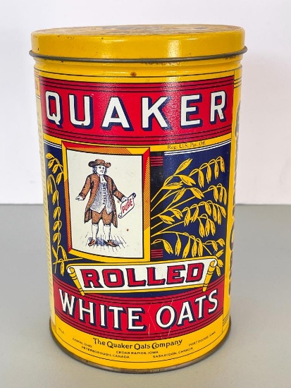 Vintage Tin Quaker Oats Container