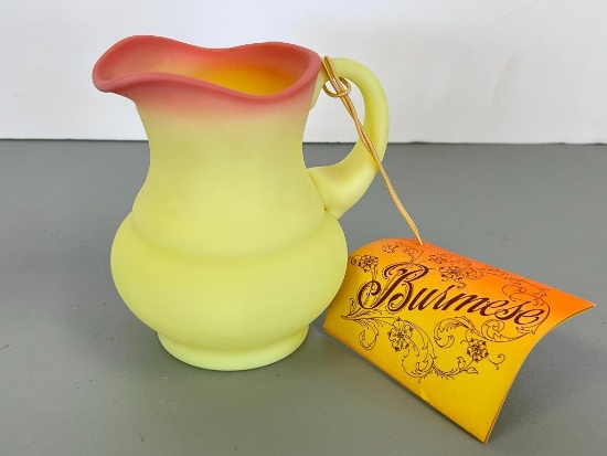 Vintage Fenton Burmese Small Glass Pitcher