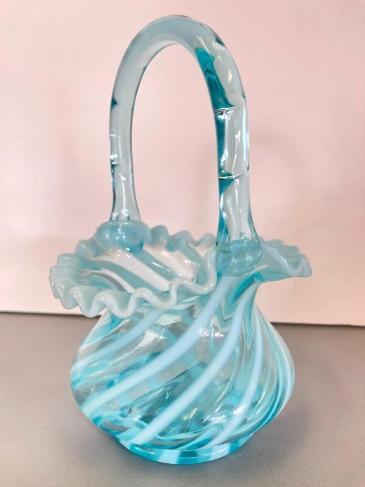 Vintage Fenton Glass Basket