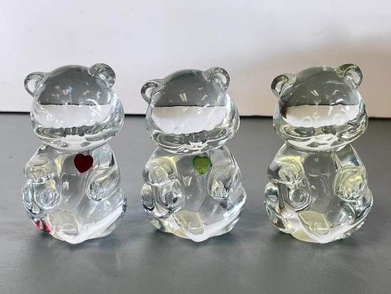 Group of 3 Vintage Fenton Glass Bears