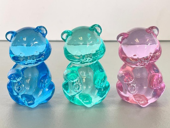 Group of 3 Vintage Fenton Glass Bears