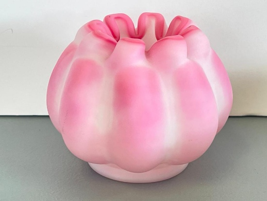 Short Vintage Satin Glass Bowl