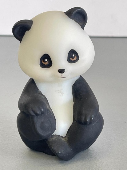 Signed Vintage Fenton Glass Panda Figurine