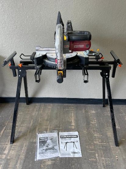 Chicago Electric 10" Slide Compound Saw with Metal Warrior Stand