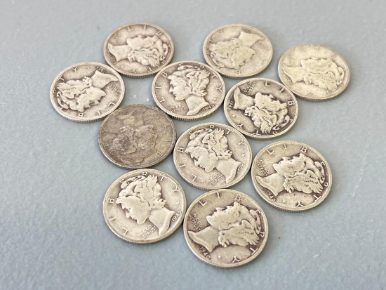 Group of Silver Mercury Dimes
