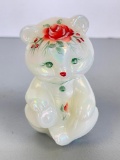 Vintage Fenton Hand Painted Opalescent Glass Bear Figurine