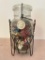 Button Filled Mason Jar with Holder
