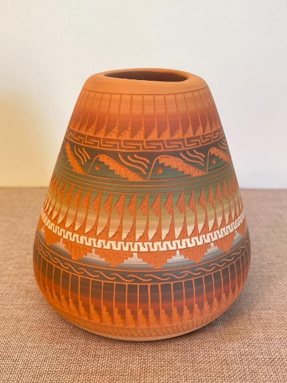 Southwest Style Pottery Vase - Artist Signed and Dated