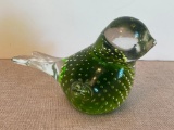 Hand Blown Glass Bird Paper Weight