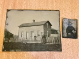 Pair of Antique Tin Photos