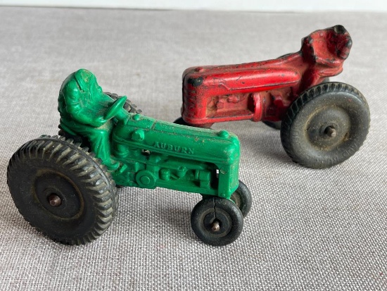 Pair of Vintage Hard Plastic Toy Tractors