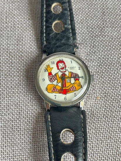 Vintage Swiss 17 Jewels Ronald McDonald Watch