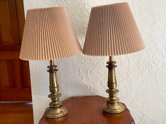 Pair of Stiffel Brass Lamps