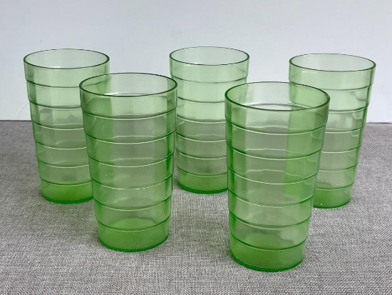 Set of 5 Uranium Drinking Glasses