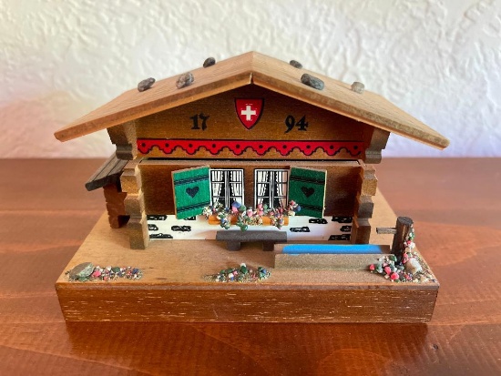 Vintage Swiss Chalet Music Box