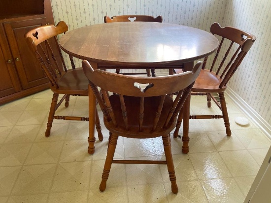 Vintage Wooden Table with 4 Chairs