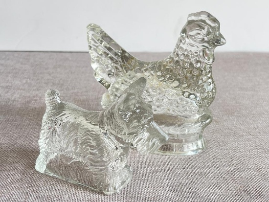 Pair of Vintage Glass Candy Containers