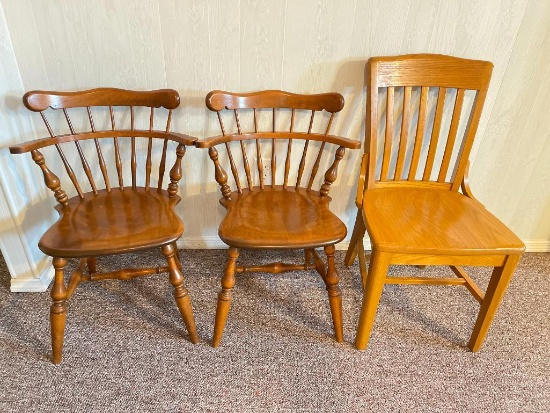 Mixed Group of 3 Wooden Chairs