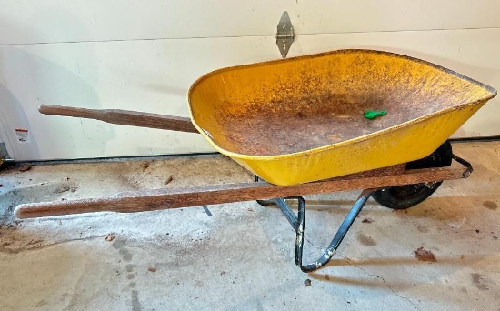 Older Yellow Wheel Barrow