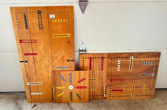Group of 4 Hand Made Marble Game Boards