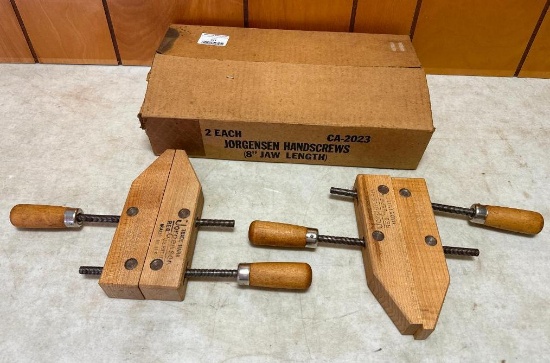 2 Jorgensen 8" Jaw Length Wood Clamps in Box