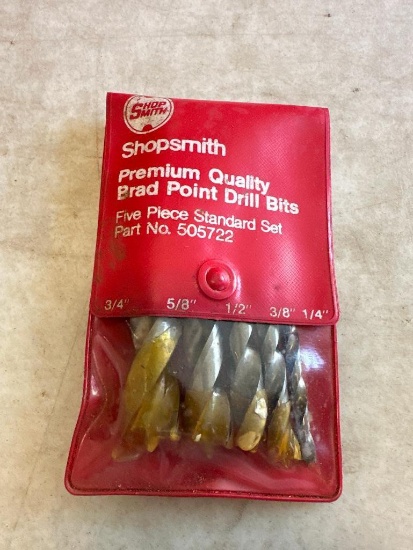 Pack of 5 Shopsmith Premium Quality Brad Point Drill Bits in Original Plastic Sleeve