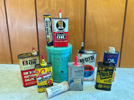 Group of Vintage Oil Type Cans