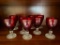 Set of Vintage Red Glass Gobblets