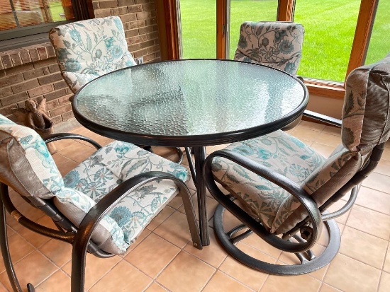 Homecrest Aluminum with Glass Top Patio Table and Chairs