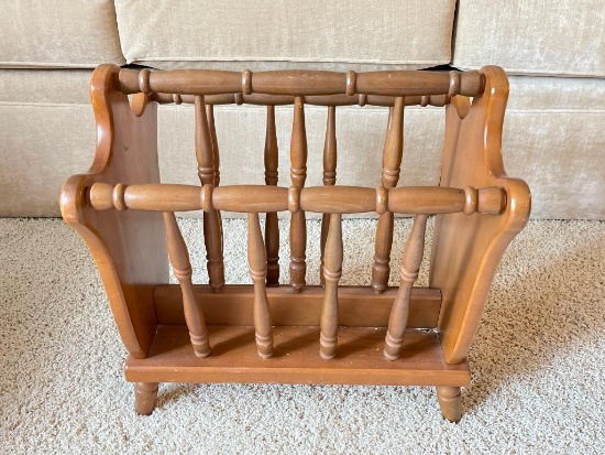 Vintage Wooden Magazine Rack