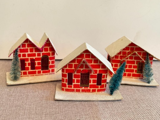 Group of Vintage Putz Christmas Villages