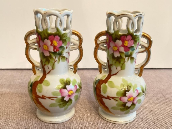 Pair of Small Made in Occupied Japan Porcelain Vases