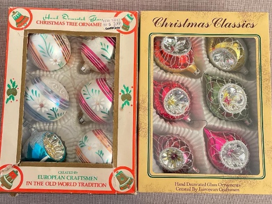 Group of Vintage Glass Christmas Ornaments