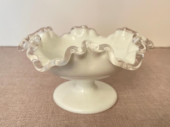 Ruffled Fenton Silvercrest Bowl
